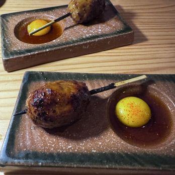 Drunken Monk - Chicken skewers with an egg sauce pairing! - Izakaya Near Me - Menlo Park, California Drunken Monk - Chicken skewers with an egg sauce pairing! - Izakaya Near Me - Menlo Park, California