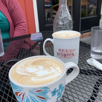 Hangar Cafe - Worlds best coffee:  brown sugar cinnamon latte and the one in the back salted caramel latte. - Breakfast & Brunch Near Me - Seattle, Washington