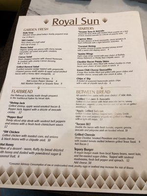Menu photo 2 Royal Sun Restaurant & Bar Tucson, AZ