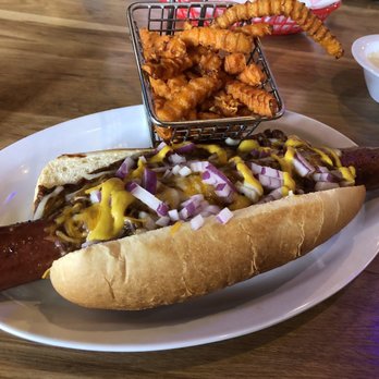 Duke's Brewhouse - Foot long chili cheese hot dog - Sports Bars Near Me - Lakeland, Florida