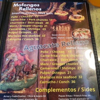 Restaurante Tablas - Menu - Seafood Near Me - Ponce, Puerto Rico