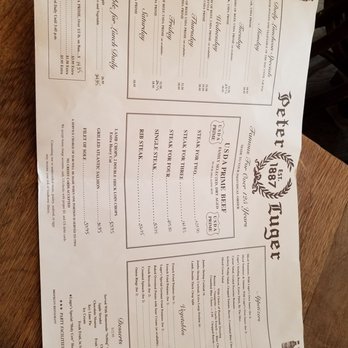Peter Luger - menu - Steakhouses Near Me - Brooklyn, New York