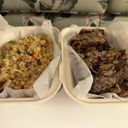 Fried rice and mochiko chicken