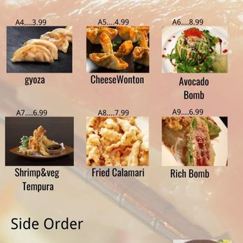 Tataki Sushi - Menu: apps and sides - Sushi Bars Near Me - Clinton, Utah Tataki Sushi - Menu: apps and sides - Sushi Bars Near Me - Clinton, Utah