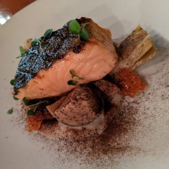 Tavolàta Belltown - King salmon on fried artichoke - Italian Near Me - Seattle, Washington Tavolàta Belltown - King salmon on fried artichoke - Italian Near Me - Seattle, Washington