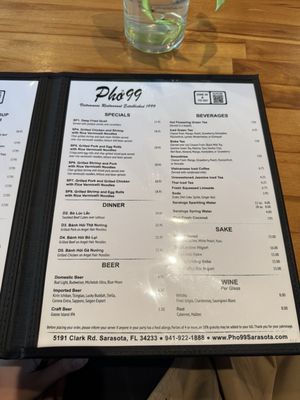 Menu photo 2 Pho 99 Sarasota, FL