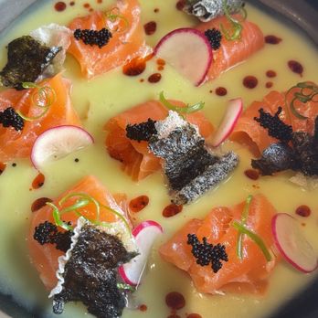 Manka Peruvian Cuisine - Salmon tiradito - Peruvian Near Me - Carlsbad, California Manka Peruvian Cuisine - Salmon tiradito - Peruvian Near Me - Carlsbad, California