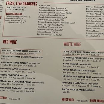Sharps Roasthouse - Drink Menu 2024 - American Near Me - SeaTac, Washington