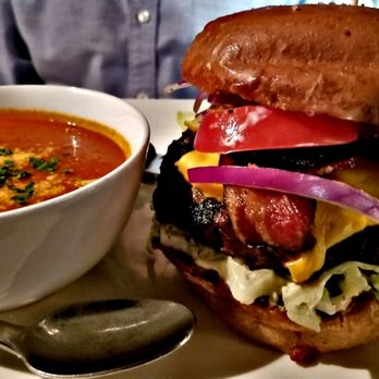 Plae Bistro - Tomato basil soup and plae burger - New American Near Me - Green Bay, Wisconsin