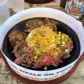Sizzling Lunch - Garlic Beef Pepper Rice ($13) - Steakhouses Near Me - Cupertino, California