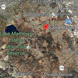 Sand Haven Pines - Zoomed out map to show freeway mapping.