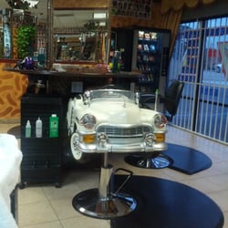 Bed of Roses Day Spa & Beauty Salon - They set up a little kids pedal car as the barber chair obviously for kids! Pretty awesome!