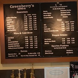 Greenberry's Coffee - Martha Jefferson Hospital - Coffee menu
