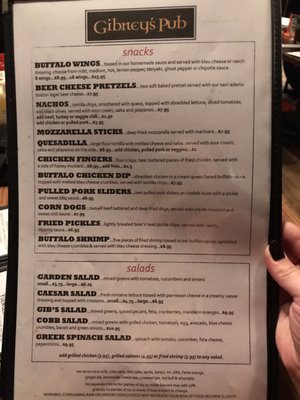 Menu photo 7 Gibney's Pub Atlanta, GA