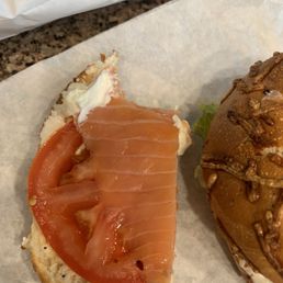 Lox bagel? Was really hoping this place was going to be a hit! Bagel had more lettuce in it than anything Lox bagel? Was really hoping this place was going to be a hit! Bagel had more lettuce in it than anything