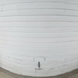 My old garage door I hit with the car My old garage door I hit with the car