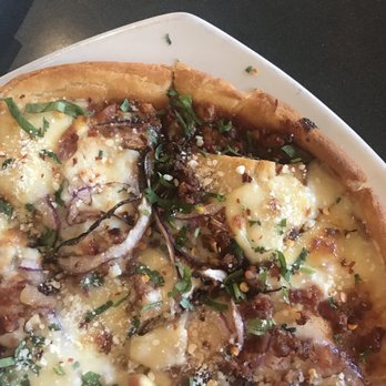 Fireside Pizza - BBQ Chicken with smoked Gouda pizza on gluten-free crust! Amazing! My new favorite! - Pizza Near Me - Olympic Valley, California