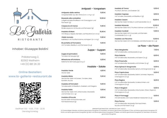 Menu photo 2 La Galleria Weilheim in Oberbayern, BY
