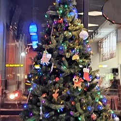 Hot Head Burritos - Christmas tree in dining area