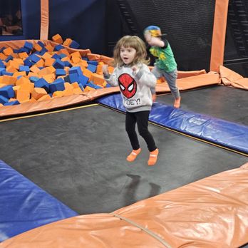 Sky Zone Trampoline Park - My kids loved jumping into the foam pit. - Trampoline Parks Near Me - Aurora, Illinois