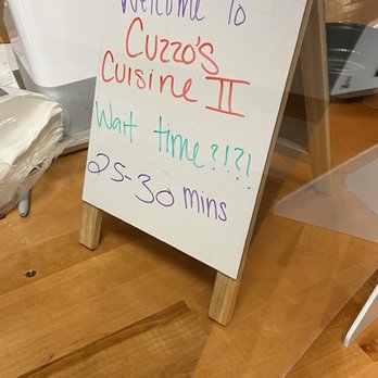 Cuzzo’s Cuisine - 25-30 min wait is a joke. More like 45-60 with no explanation or compensation while you wait. - Soul Food Near Me