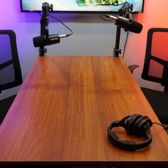 Murrieta Creative - Podcast room set up for an interview with table-mounted microphone arms. - Session Photography Near Me - Murrieta, California Murrieta Creative - Podcast room set up for an interview with table-mounted microphone arms. - Session Photography Near Me - Murrieta, California