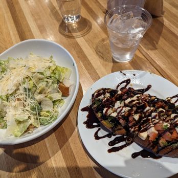 Sauce Pizza & Wine - Caprese Bruschetta and Caesar salad - Italian Near Me - Scottsdale, Arizona Sauce Pizza & Wine - Caprese Bruschetta and Caesar salad - Italian Near Me - Scottsdale, Arizona