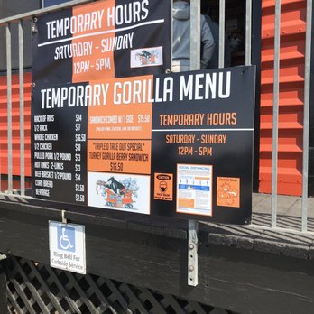 Gorilla Barbeque - Menu - Barbeque Near Me - Pacifica, California