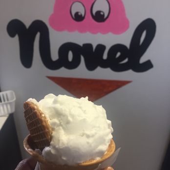 Novel Ice Cream - Lemon Sorbet with a Pretzel Cone - Desserts Near Me - Phoenix, Arizona Novel Ice Cream - Lemon Sorbet with a Pretzel Cone - Desserts Near Me - Phoenix, Arizona