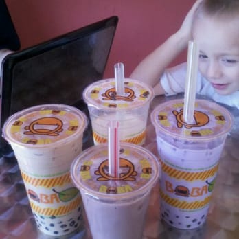 Boba Tea House - Milk Tea boba, Jasmine Green milk tea, Taro Milk Tea and a Blueberry milk Tea - Coffee & Tea Near Me - Riverside, California