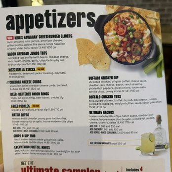 Buffalo Wild Wings - Apps menu - Chicken Wings Near Me - Lake Forest, California