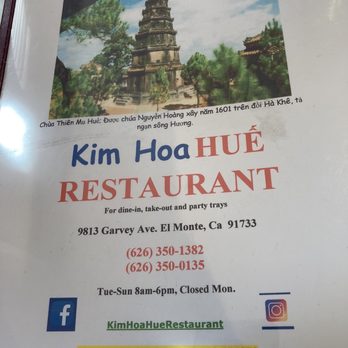 Kim Hoa Hue Restaurant - Restaurant info - Vietnamese Near Me - El Monte, California