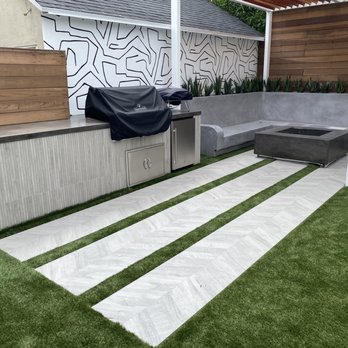 Solid Prime Tile and Stone - Three tile strips and barbecue tile - General Contractors Near Me