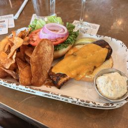 Made to order chowder and Blackjack sandwich with warm chips and amazing dill tartar.