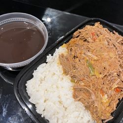 Cuban Breeze - Ropa Vieja with white rice and black beans