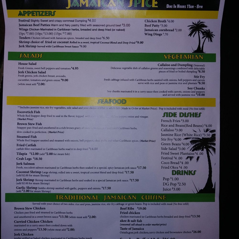 Jamaican Spice - Menu - Caribbean Near Me - Toledo, Ohio