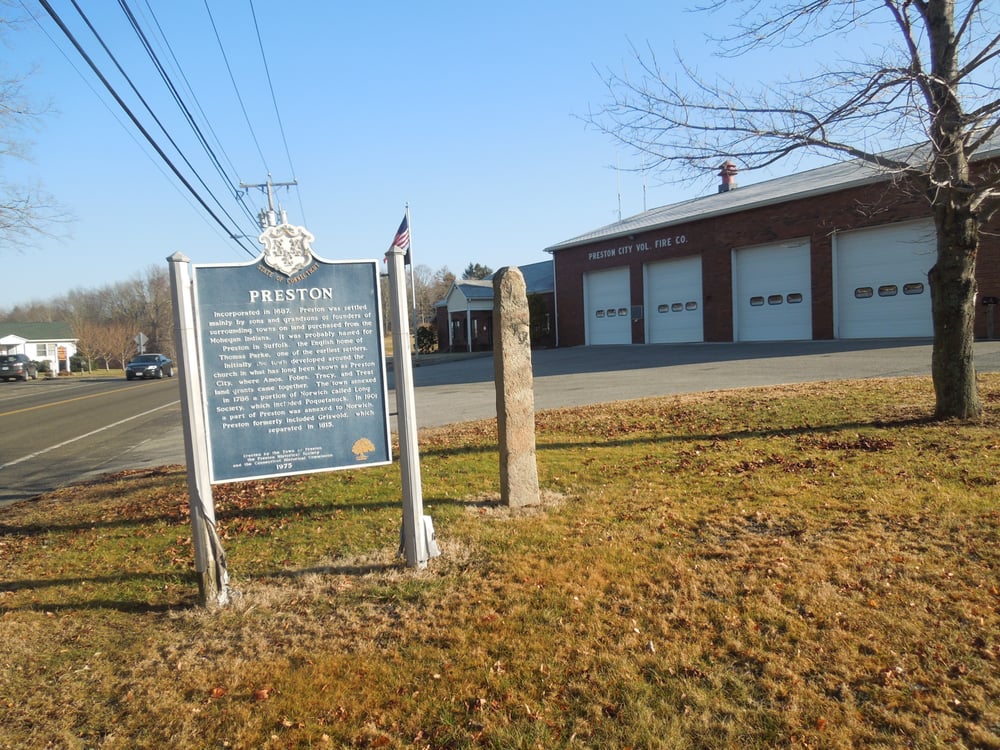 PRESTON HISTORICAL MARKER Updated October 2024 Jewett City Rd