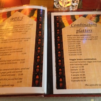 Harambe Restaurant - Inside of menu~ - Ethiopian Near Me - Vancouver, British Columbia