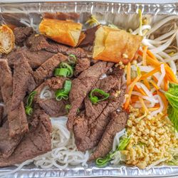 Bun Thit Nuong Cha Gio with beef tenderloin