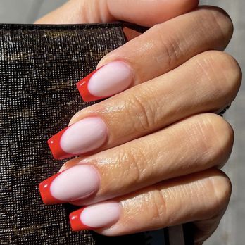 Ivy's Nails - Red French tip nails - Nail Salons Near Me - Santa Clara, California Ivy's Nails - Red French tip nails - Nail Salons Near Me - Santa Clara, California