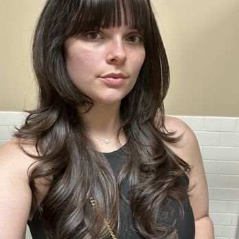 Salon Lucent - Butterfly cut with heavy bangs - Hair Salons Near Me - Riverview, Florida Salon Lucent - Butterfly cut with heavy bangs - Hair Salons Near Me - Riverview, Florida