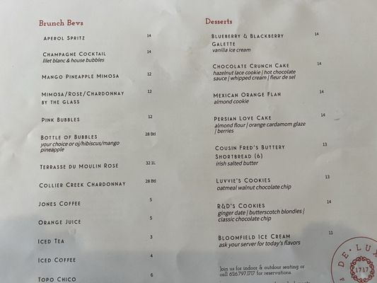 Menu photo 5 Deluxe 1717 Pasadena, CA