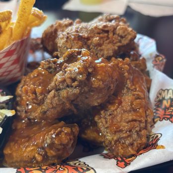 Smashed N Sauced - 6 piece whole wing - 3 Mango Habanero - Fast Food Near Me - Austin, Texas Smashed N Sauced - 6 piece whole wing - 3 Mango Habanero - Fast Food Near Me - Austin, Texas