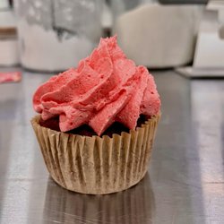 Loadee's Gourmet Cupcakes and Pies - Special Valentines Day cupcake. Red Velvet cupcake with cherry cream cheese frosting.