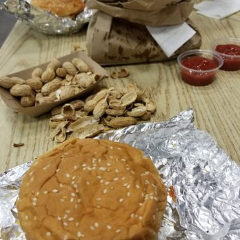 Five Guys - "Little" bacon burger, peanuts and Ii'l br it's "life hack" Instant  Spud Bowl for fries! - Fast Food Near Me - Fresno, California