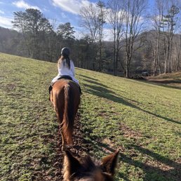 Riding the trail