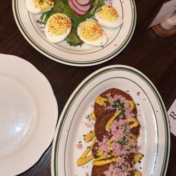 Provender Hall - Deviled eggs, and fried green tomatoes. - Southern Near Me - Fort Worth, Texas Provender Hall - Deviled eggs, and fried green tomatoes. - Southern Near Me - Fort Worth, Texas