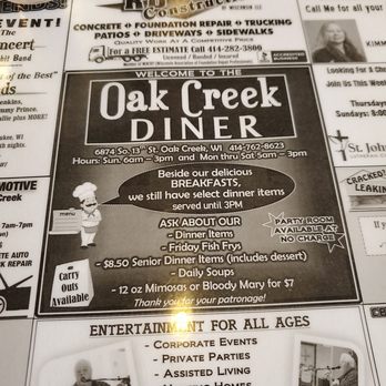 Oak Creek Diner - Breakfast all day. Well until they close at 3pm. - American Near Me - Oak Creek, Wisconsin