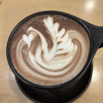Black Oak Coffee Roasters - Top view of Mayan mocha. - Coffee & Tea Near Me - Healdsburg, California Black Oak Coffee Roasters - Top view of Mayan mocha. - Coffee & Tea Near Me - Healdsburg, California