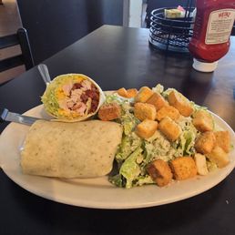 Turkey Club Wrap without Tomatoes and Side Caesar Turkey Club Wrap without Tomatoes and Side Caesar
